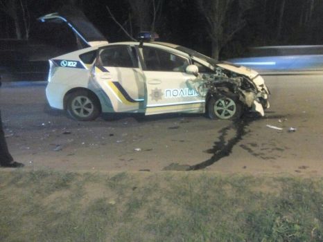 В Харькове машина патрульной полиции попала в тройное ДТП