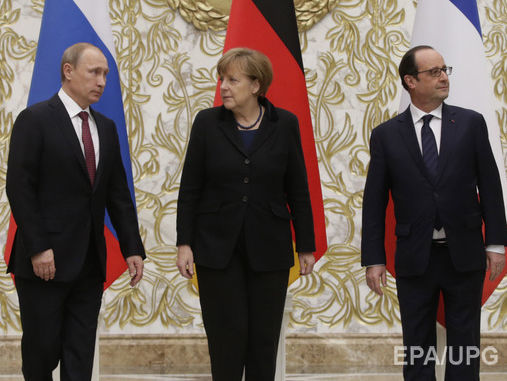 Путин, Меркель и Олланд обсудили ситуацию на Донбассе