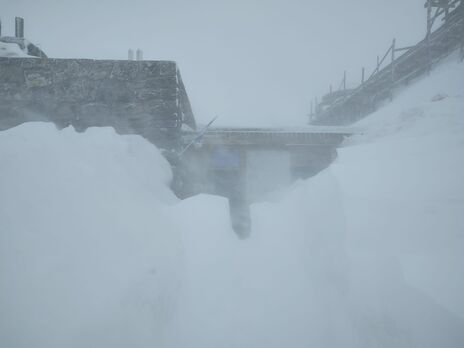На горе Поп Иван Черногорский – метель, похолодало до -5 °С. Видео