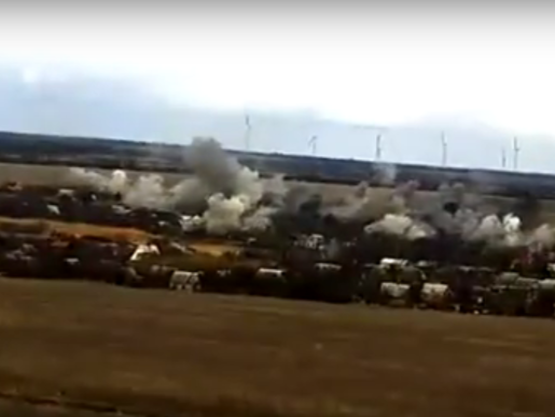 Військове телебачення України показало, як бойовики обстрілювали Водяне з "Градів". Відео
