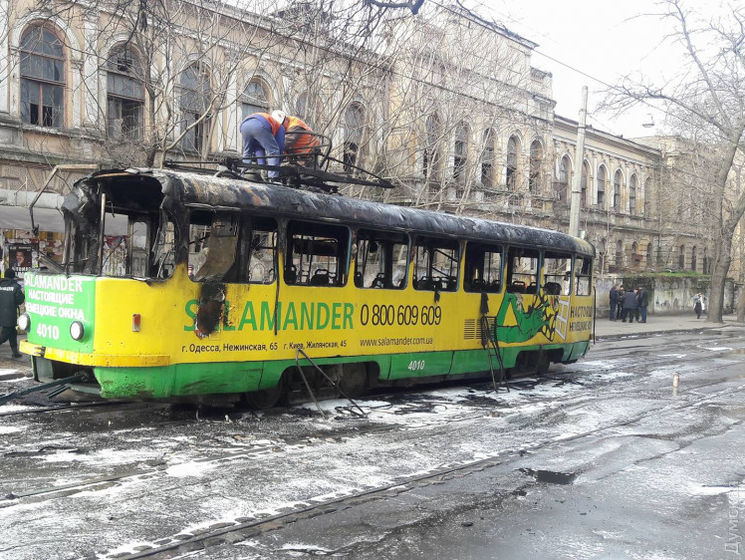 В Одесі загорівся трамвай