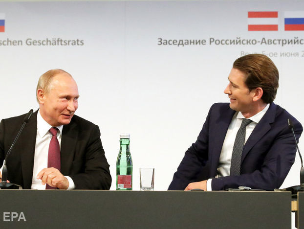 После встречи с Путиным Курц заявил, что Австрия поддержит европейские санкции против России