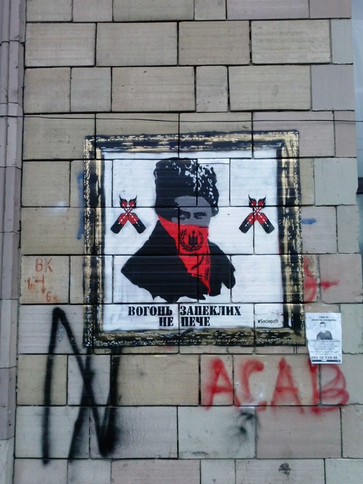 Граффити Тараса Шевченко на улице Грушевского в Киеве. Фото: Оксана Павленко