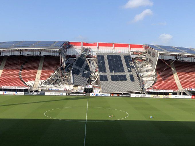 В Нидерландах во время урагана обрушилась крыша стадиона, на котором 15 августа должен играть "Мариуполь"