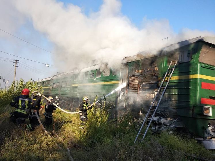 В Николаеве загорелся локомотив поезда "Интерсити"