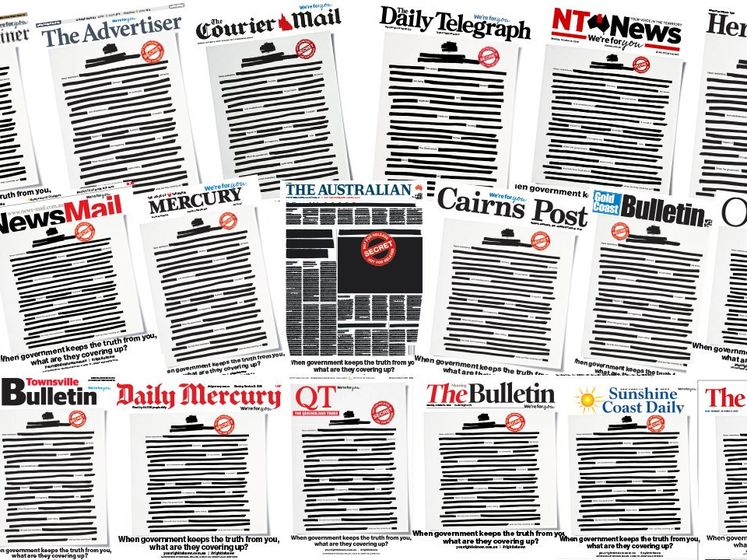 Австралийские газеты вышли с черными первыми полосами в знак протеста против законов о нацбезопасности