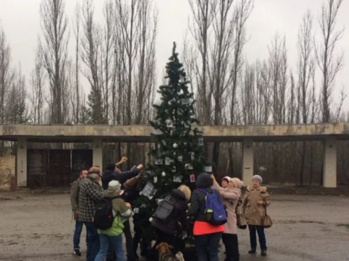 ﻿У Прип'яті вперше від моменту аварії на ЧАЕС встановили новорічну ялинку