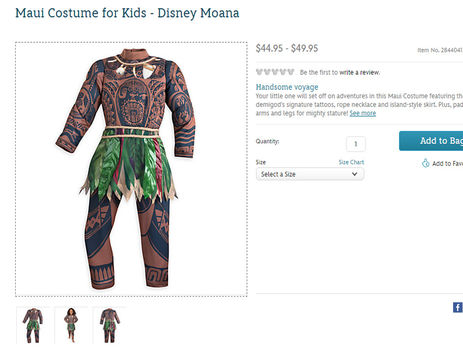 Disney отказался от продаж костюма из-за жалоб полинезийцев