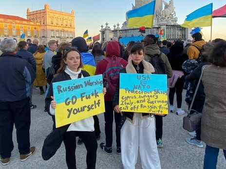 Michelle Andrade в Португалії брала участь у мітингах на підтримку України