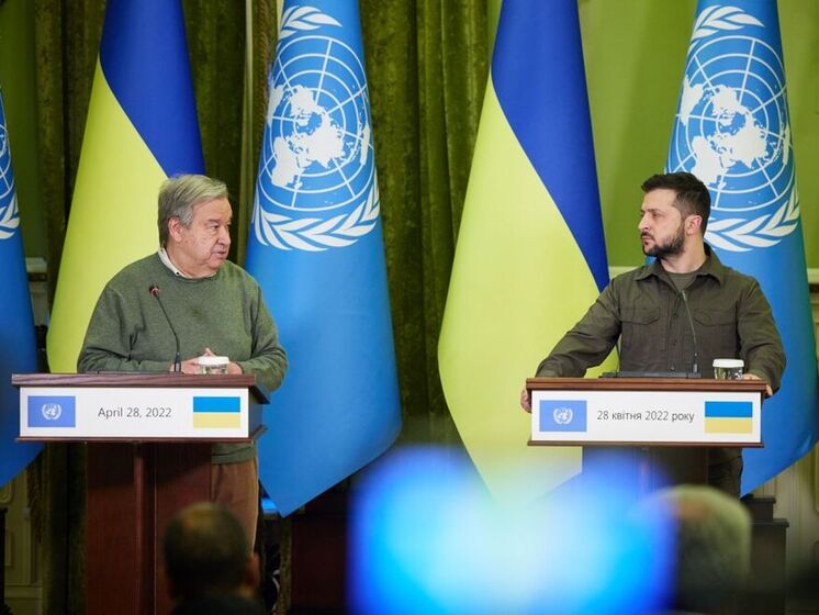 Зеленский об обстреле Киева во время визита Гутерриша: Унижение ООН со стороны России осталось без мощного ответа