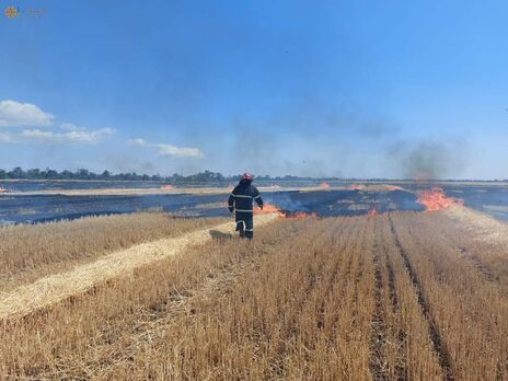 Окупанти періодично завдають ударів по полях з урожаєм, унаслідок чого відбуваються пожежі