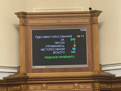 Постанову №8203 на засіданні Ради 16 листопада підтримало 310 народних депутатів, наголосив Железняк