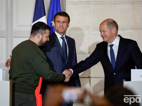 Зеленский встречался с Макроном и Шольцем 8 февраля в Париже