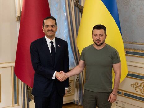 Зеленський у Києві провів зустріч із прем'єром Катару. Це перший візит високопосадовця із цієї країни в Україну