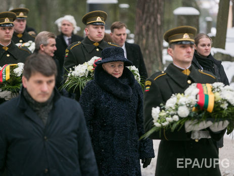 Грибаускайте приняла участие в открытии мемориала в память о жертвах событий 13 января