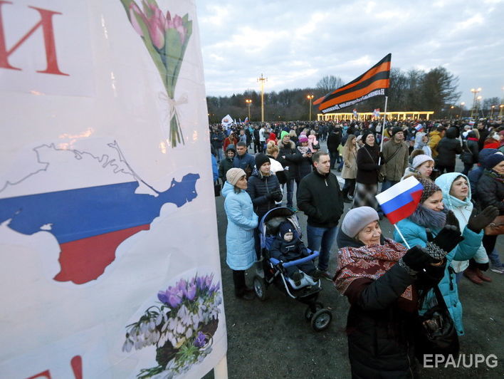 Жители Грозного заявили, что их принудили участвовать в митинге по случаю третьей годовщины аннексии Крыма