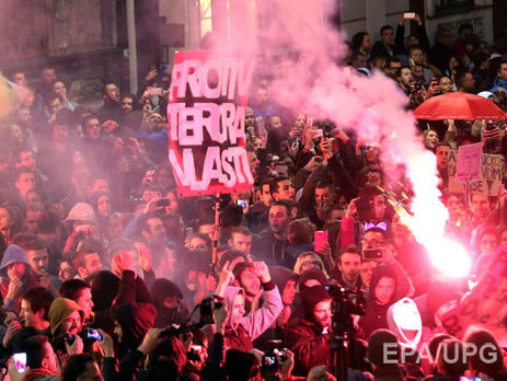 Учасники акції протесту в Белграді не демонстрували символіки політичних партій