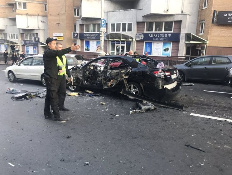 В Киеве взорвался автомобиль с гражданином Грузии Тимуром Махаури. Видео