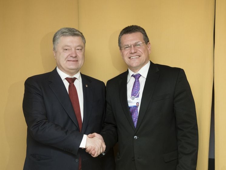 Порошенко і віце-президент Єврокомісії Шефчович обговорили виділення Україні €100 млн на Фонд енергоефективності