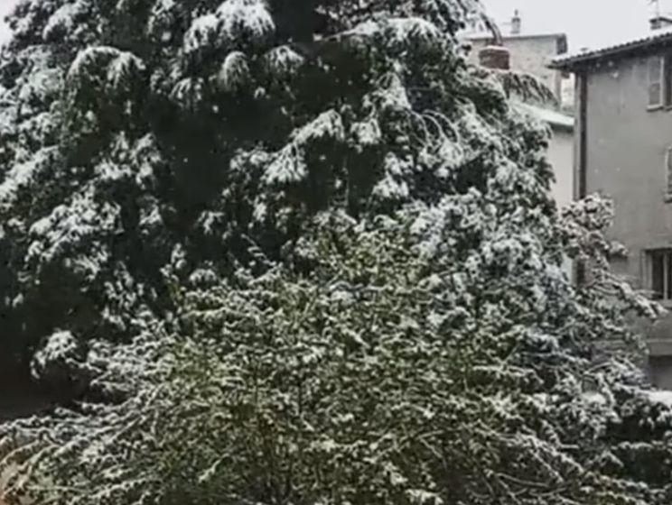 На Францию обрушился снегопад. Видео