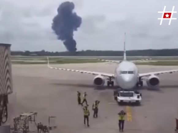 Появилось видео первых минут после авиакатастрофы в Гаване