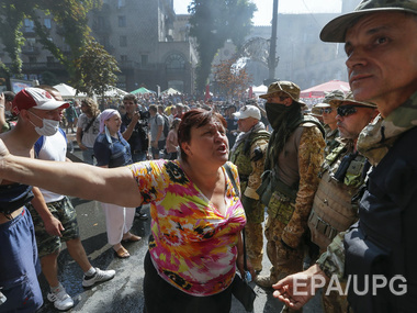 Во время субботника на Майдане в Киеве произошла потасовка