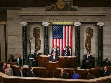 Петр Порошенко во время выступления в Конгрессе США