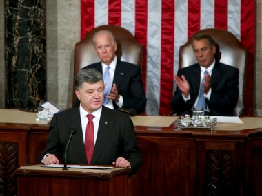 Петр Порошенко во время выступления в Конгрессе США