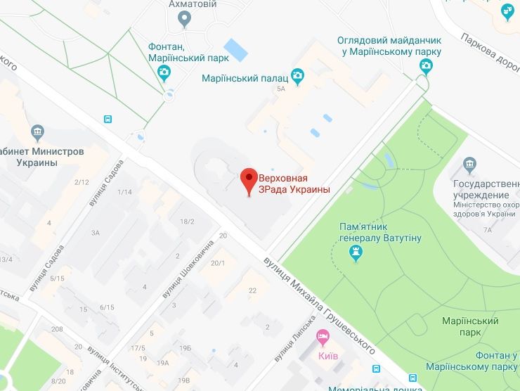 На картах Google парламент Украины переименовали в "Верховную Зраду"