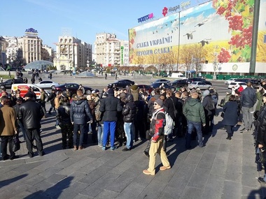 На "Славянский марш" в Киеве пришли несколько человек, одного из них задержала милиция