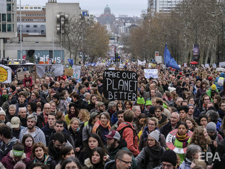 В Брюсселе на демонстрацию вышло около 65 тыс. человек