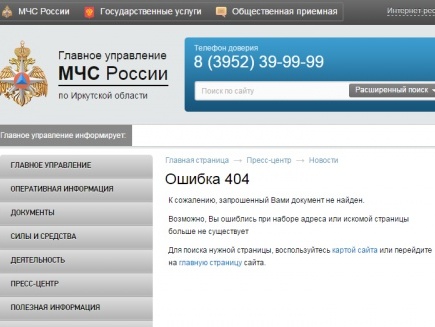 Новость о ЧП, в результате которого погиб Янукович-младший, удалена с сайта иркутского управления МЧС