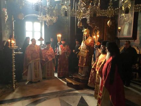 Священики ПЦУ брали участь у літургії в одному з афонських монастирів