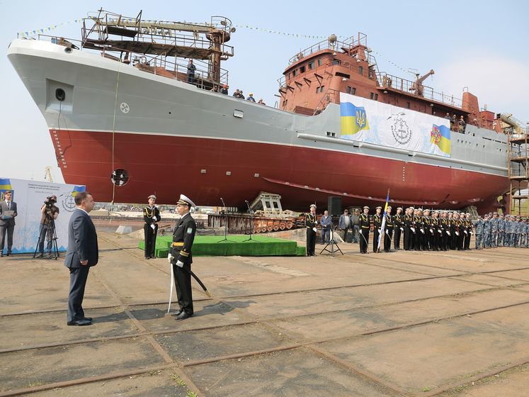 ﻿В Україні спустили на воду новий середній розвідувальний корабель для ВМС – Полторак