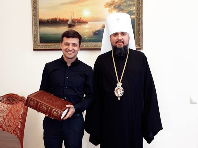 Зеленский провел встречу с предстоятелем Православной церкви Украины Епифанием
