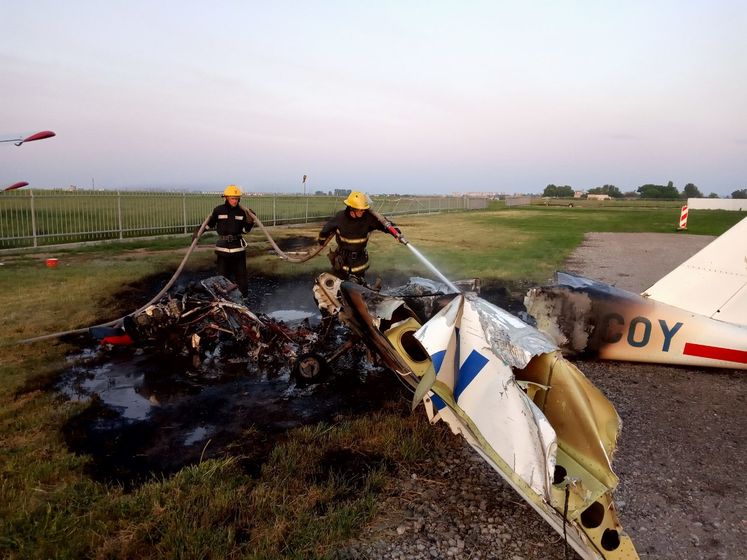 В Херсонской области сгорел самолет