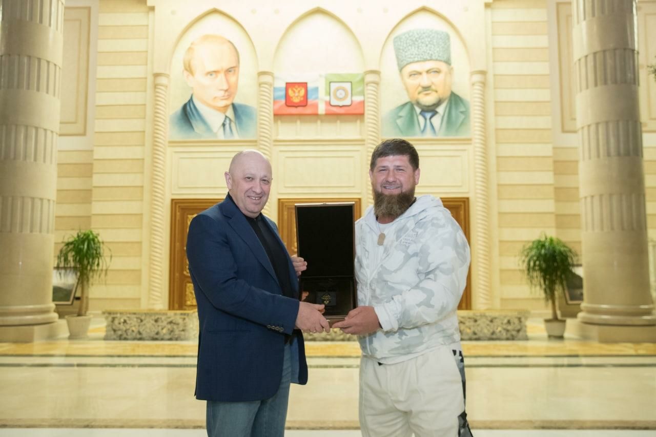 Пригожин та Кадиров, березень 2022 року, Грозний. Фото: Kadyrov_95/Telegram