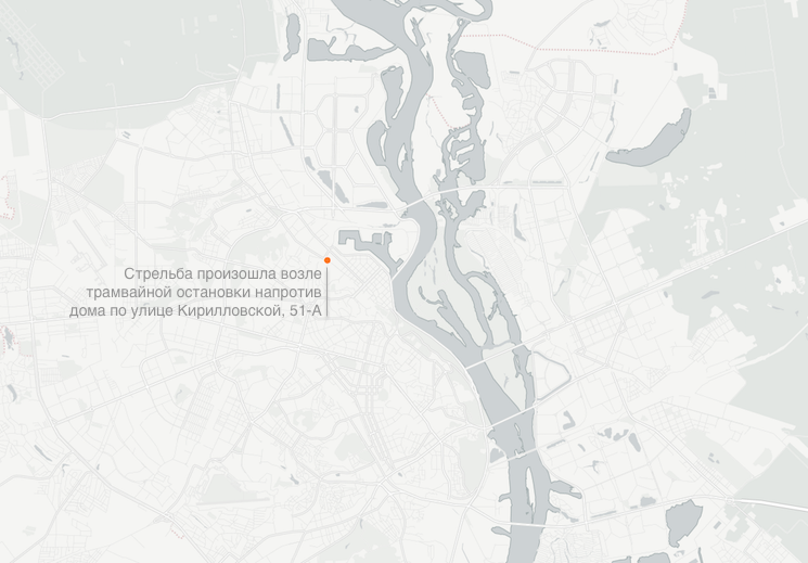 Стрельба произошла на улице Кирилловской на Подоле, в районе дома №51-А. Карта: Gordonua.com via CartoB